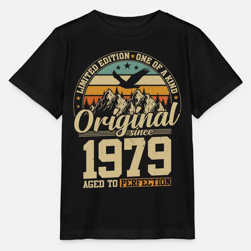 cadeau d'anniversaire 45 ans 1979 édition limitée - T-shirt bio MINI CREATOR Stanley/Stella Enfant - noir