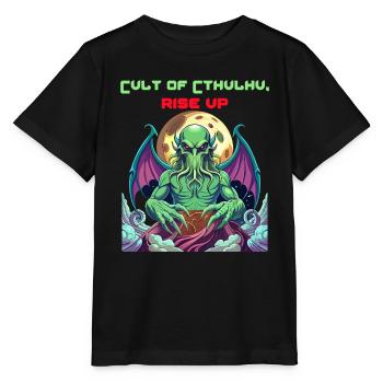 Cthulhu Horror Monster No Lives Matter T-Shirt - Stanley/Stella Kinder T-Shirt MINI CREATOR  - Schwarz - Vorne - Mikhail (115cm)