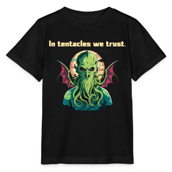 No Lives Matter Cthulhu Horror Monster T-Shirt - Stanley/Stella Kinder T-Shirt MINI CREATOR  - Schwarz - Vorne - Mikhail (115cm)