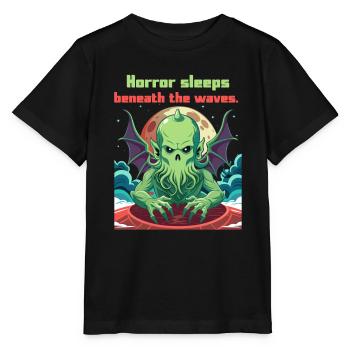 Cthulhu Monster Horror No Lives Matter T-Shirt - Stanley/Stella Kinder T-Shirt MINI CREATOR  - Schwarz - Vorne - Mikhail (115cm)