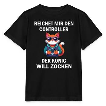 Zocken Reichet mir den Controller König Konsole - Stanley/Stella Kinder T-Shirt MINI CREATOR  - Schwarz - Vorne - Mikhail (115cm)