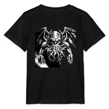 Cthulhu No Lives Matter Horror Monster T-Shirt - Stanley/Stella Kinder T-Shirt MINI CREATOR  - Schwarz - Vorne - Mikhail (115cm)