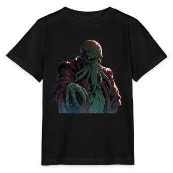 Cthulhu Lord and Savior Monster Horror T-Shirt - Stanley/Stella Kinder T-Shirt MINI CREATOR  - Schwarz - Vorne - Mikhail (115cm)