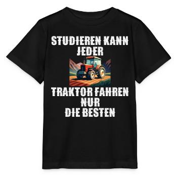 Traktor Landwirtschaft Trecker Landwirt Trecker - Stanley/Stella Kinder T-Shirt MINI CREATOR  - Schwarz - Vorne - Mikhail (115cm)