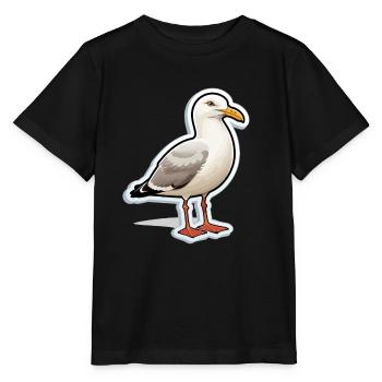 Möwe Seevogel - Stanley/Stella Kinder T-Shirt MINI CREATOR  - Schwarz - Vorne - Mikhail (115cm)