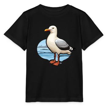 Möwe Seevogel - Stanley/Stella Kinder T-Shirt MINI CREATOR  - Schwarz - Vorne - Mikhail (115cm)