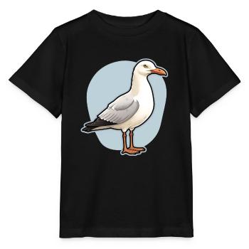Möwe Seevogel - Stanley/Stella Kinder T-Shirt MINI CREATOR  - Schwarz - Vorne - Mikhail (115cm)