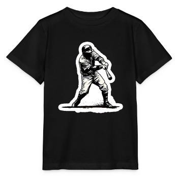 Baseballspieler schwarz weiß - Stanley/Stella Kinder T-Shirt MINI CREATOR  - Schwarz - Vorne - Mikhail (115cm)