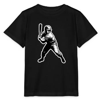 Baseballspieler schwarz weiß - Stanley/Stella Kinder T-Shirt MINI CREATOR  - Schwarz - Vorne - Mikhail (115cm)