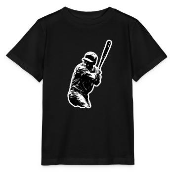 Baseballspieler schwarz weiß - Stanley/Stella Kinder T-Shirt MINI CREATOR  - Schwarz - Vorne - Mikhail (115cm)