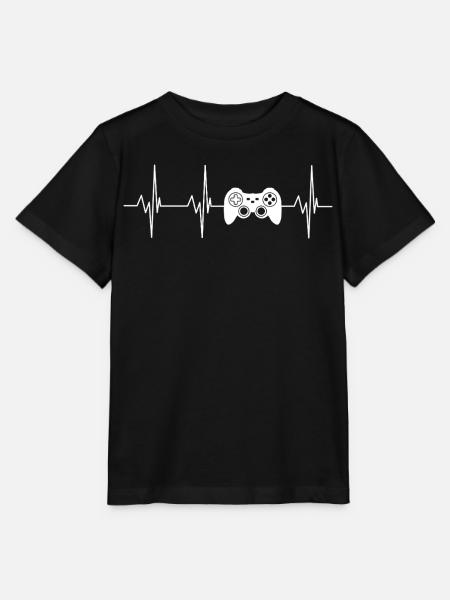 Herzschlag Controller Grafik - Stanley/Stella Kinder T-Shirt MINI CREATOR - Schwarz