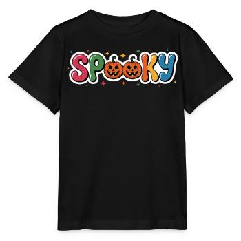 Lettrage citrouille effrayant - T-shirt bio MINI CREATOR Stanley/Stella Enfant - noir - Devant - Mikhail (115cm)
