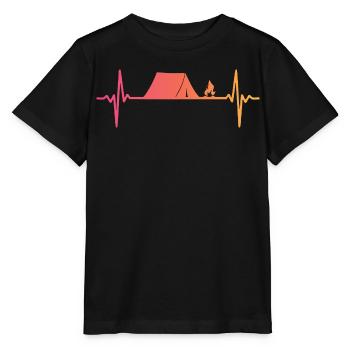 camping tente Sunset battement de coeur tente - T-shirt bio MINI CREATOR Stanley/Stella Enfant - noir - Devant - Mikhail (115cm)