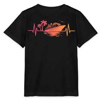 Sonnenuntergangskreuzfahrtschiff-Kreuzfahrt - Stanley/Stella Kinder T-Shirt MINI CREATOR  - Schwarz - Vorne - Mikhail (115cm)
