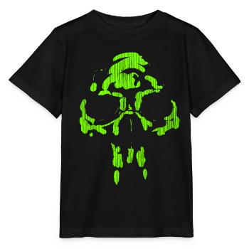 Neanderthal neon skull - minimal horror - Stanley/Stella MINI CREATOR Kids’ T-Shirt - black - Front - Mikhail (115cm)