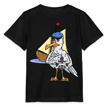 Seefahrer Seemann Schifffahrt maritim Kapitän Ahoi - Stanley/Stella Kinder T-Shirt MINI CREATOR  - Schwarz - Vorne - Mikhail (115cm)
