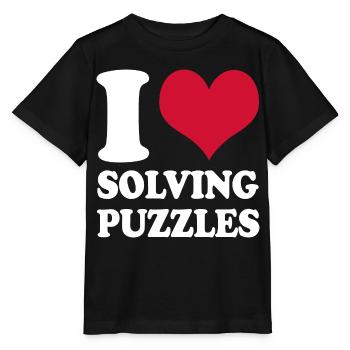 Puzzle Puzzle J’aime résoudre des puzzles Casse-tête - T-shirt bio MINI CREATOR Stanley/Stella Enfant - noir - Devant - Mikhail (115cm)