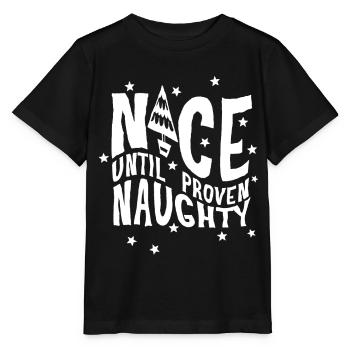 Père Noël drôle disant gentil jusqu’à preuve du contraire - T-shirt bio MINI CREATOR Stanley/Stella Enfant - noir - Devant - Mikhail (115cm)