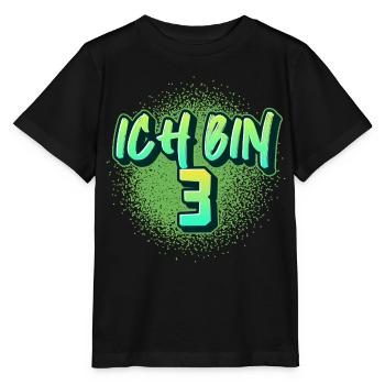Ich bin 3 – Farbenfroher Geburtstagsspaß - Stanley/Stella Kinder T-Shirt MINI CREATOR  - Schwarz - Vorne - Mikhail (115cm)