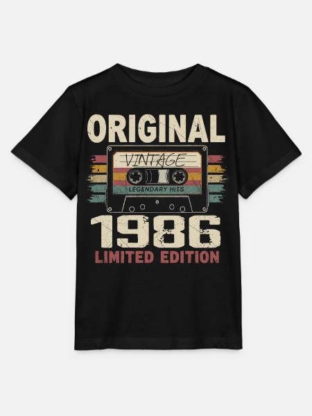 1986 cadeau anniversaire 1986 vintage 1986 rétro - T-shirt MINI CREATOR barn från Stanley/Stella - svart