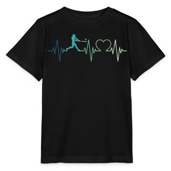 Baseball Battement de coeur de Joueur De Baseball - T-shirt bio MINI CREATOR Stanley/Stella Enfant - noir - Devant - Mikhail (115cm)