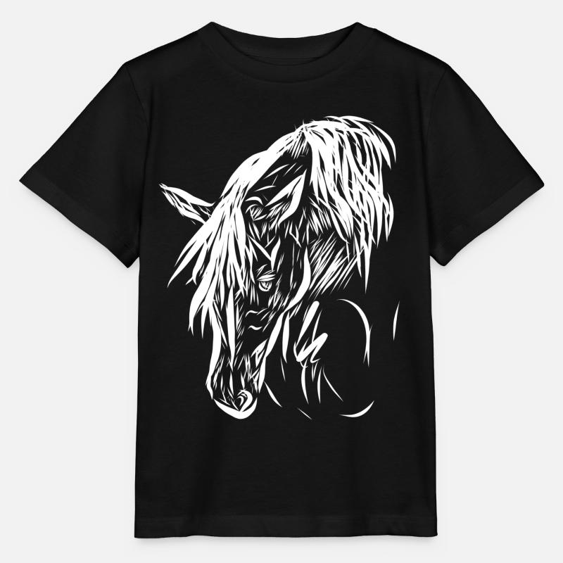 Pferd - Stanley/Stella Kinder T-Shirt MINI CREATOR  - Schwarz