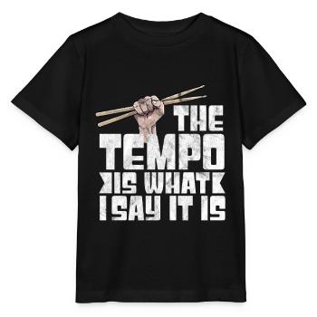 Schlagzeug Musik Drum'n'bass Drumset Tempo Rock - Stanley/Stella Kinder T-Shirt MINI CREATOR  - Schwarz - Vorne - Mikhail (115cm)