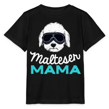 Malteser Mama Vintage Hund Geschenk Malteser - Stanley/Stella Kinder T-Shirt MINI CREATOR  - Schwarz - Vorne - Mikhail (115cm)