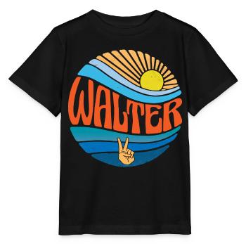 Walter Chemise Vintage Coucher de soleil Walter Groovy Tie Dye - T-shirt bio MINI CREATOR Stanley/Stella Enfant - noir - Devant - Mikhail (115cm)