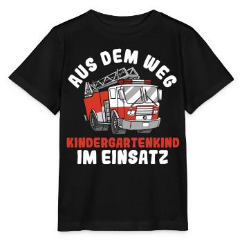 Aus Dem Weg Kindergartenkind im Einsatz Feuerwehrf - Stanley/Stella Kinder T-Shirt MINI CREATOR  - Schwarz - Vorne - Mikhail (115cm)