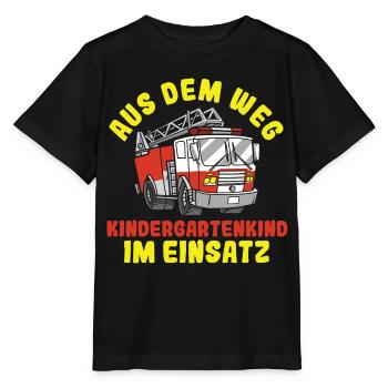 Aus Dem Weg Kindergartenkind im Einsatz Feuerwehra - Stanley/Stella Kinder T-Shirt MINI CREATOR  - Schwarz - Vorne - Mikhail (115cm)