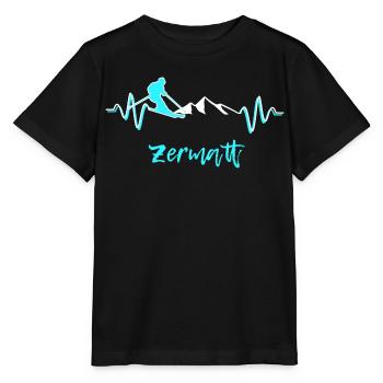 Skifahren Zermatt - Stanley/Stella Kinder T-Shirt MINI CREATOR  - Schwarz - Vorne - Mikhail (115cm)