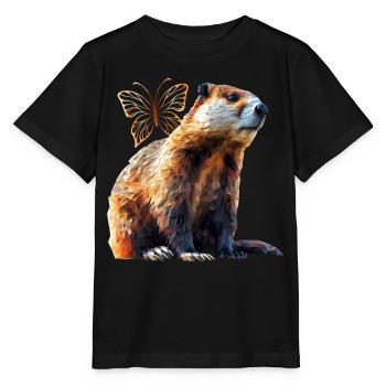 Biber - Stanley/Stella Kinder T-Shirt MINI CREATOR  - Schwarz - Vorne - Mikhail (115cm)