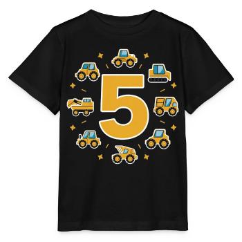 Construction site - 5 years - 5th birthday - Stanley/Stella MINI CREATOR Kids’ T-Shirt - black - Front - Mikhail (115cm)