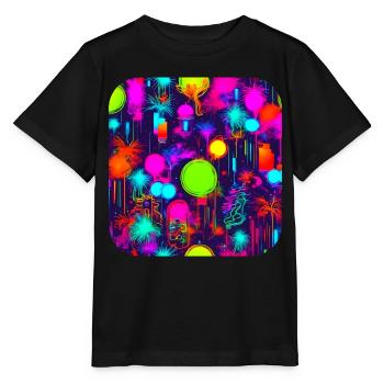 Neon Party UV Elektro House Style - Stanley/Stella Kinder T-Shirt MINI CREATOR  - Schwarz - Vorne - Mikhail (115cm)