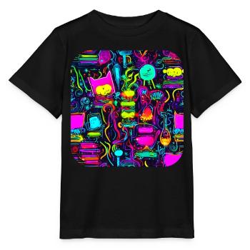 Neon Vintage Glow UV Style - Stanley/Stella Kinder T-Shirt MINI CREATOR  - Schwarz - Vorne - Mikhail (115cm)