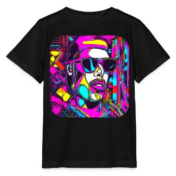 Neon Style UV Glow Party Trend - Stanley/Stella Kinder T-Shirt MINI CREATOR  - Schwarz - Vorne - Mikhail (115cm)