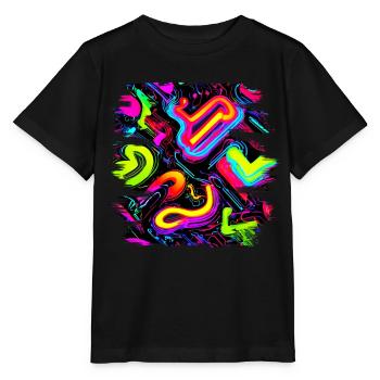 Neon Party Oldschool Color Glow UV - Stanley/Stella Kinder T-Shirt MINI CREATOR  - Schwarz - Vorne - Mikhail (115cm)
