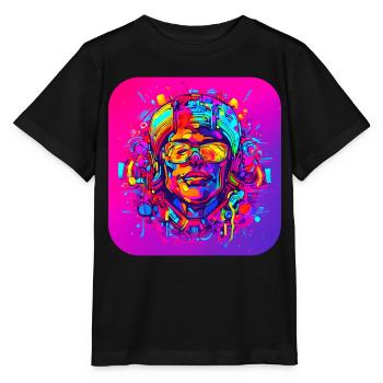 Neon Splash Kreativ Leuchtend UV Style - Stanley/Stella Kinder T-Shirt MINI CREATOR  - Schwarz - Vorne - Mikhail (115cm)