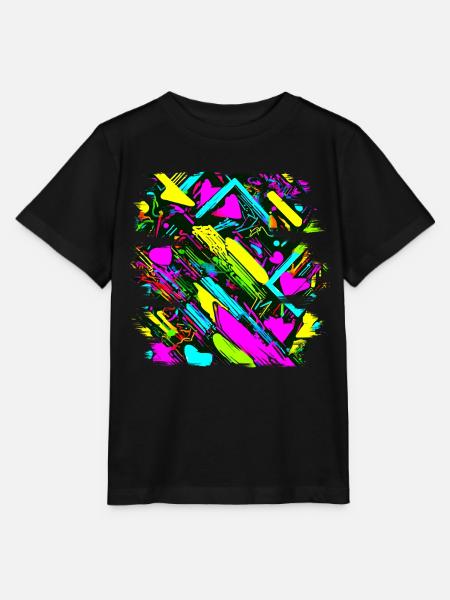Neon Colors Colorful Creative Style Glow - Stanley/Stella MINI CREATOR Kids’ T-Shirt - black