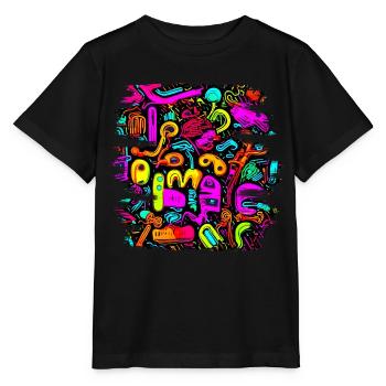 Neon Stil UV House Style - Stanley/Stella Kinder T-Shirt MINI CREATOR  - Schwarz - Vorne - Mikhail (115cm)
