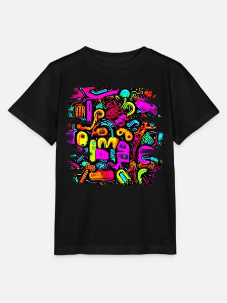 Neon Stil UV House Style - Stanley/Stella Kinder T-Shirt MINI CREATOR  - Schwarz
