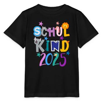 Schulkind 2025 Einschulung 2025 1. Klasse 25 - Stanley/Stella Kinder T-Shirt MINI CREATOR  - Schwarz - Vorne - Mikhail (115cm)