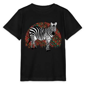 Zebra Africa Horse Hipster Gift Animal Stripe - Stanley/Stella MINI CREATOR Kids’ T-Shirt - black - Front - Mikhail (115cm)