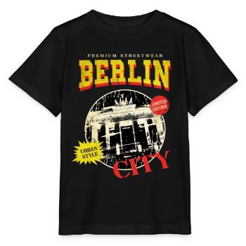 Berlin Allemagne City Skyline Vintage Rétro - T-shirt bio MINI CREATOR Stanley/Stella Enfant - noir - Devant - Mikhail (115cm)