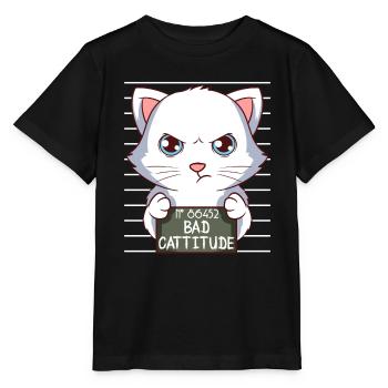 Investigation Feline Feral Claws Arrogant 66452 - Stanley/Stella MINI CREATOR Kids’ T-Shirt - black - Front - Mikhail (115cm)