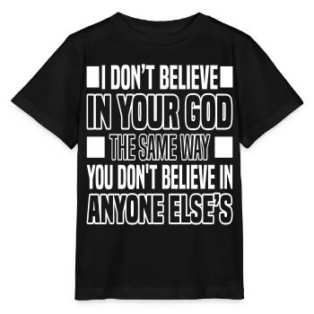 Dons athées - T-shirt bio MINI CREATOR Stanley/Stella Enfant - noir - Devant - Mikhail (115cm)