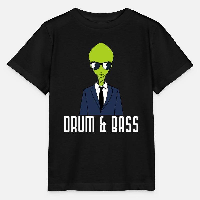 Drumming Shirt For Drummers "Drum & Bass Aliens" - T-shirt bio MINI CREATOR Stanley/Stella Enfant - noir