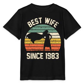 Meilleure épouse depuis 1983 - T-shirt bio MINI CREATOR Stanley/Stella Enfant - noir - Devant - Mikhail (115cm)