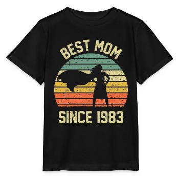 Meilleure maman depuis 1983 - T-shirt bio MINI CREATOR Stanley/Stella Enfant - noir - Devant - Mikhail (115cm)